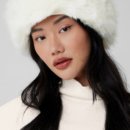 alo Women's Faux Fur Wintersun Headband - Ivory