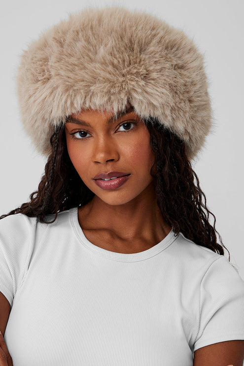 alo Women's Faux Fur Wintersun Headband - Oat