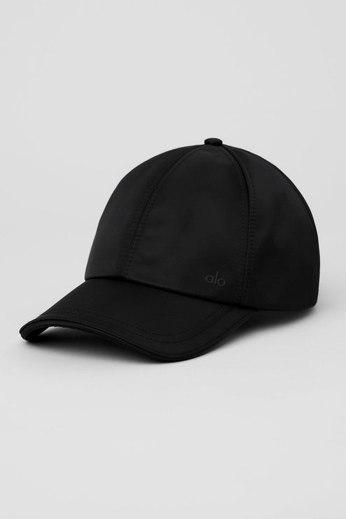 alo Women's Satin Off-Duty Cap - Black