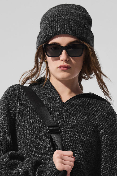 alo Women's Marl Beanie - Black Marl