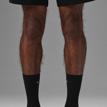 alo Women's Unisex Half-Crew Understated Sock - Black