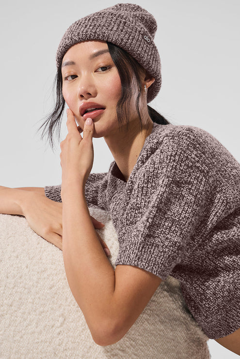 alo Women's Marl Beanie - Mushroom Marl
