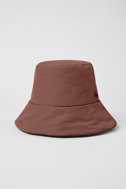 alo Men's Good Shade Puffer Bucket Hat - Chestnut