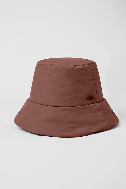 alo Women's Good Shade Puffer Bucket Hat - Chestnut