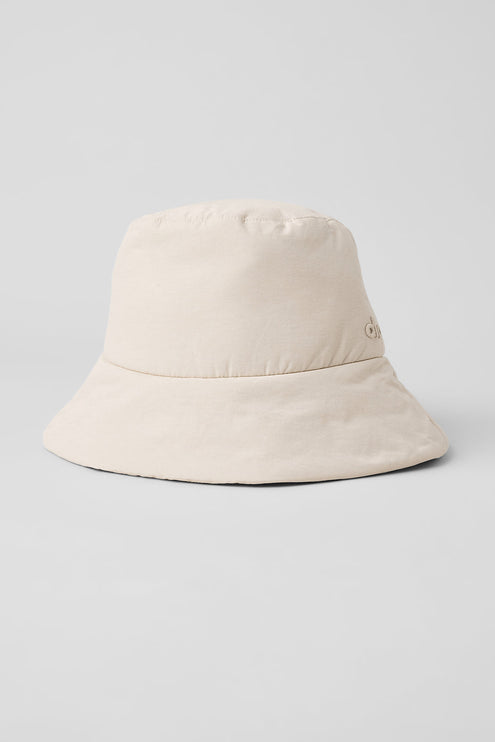 alo Men's Good Shade Puffer Bucket Hat - Oat Milk