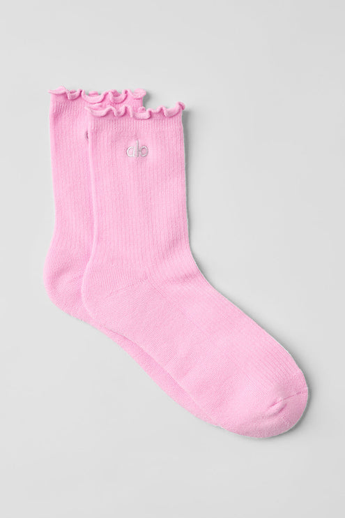 alo Women's Women's Lettuce Edge Sock - Sweet Pink