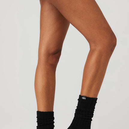 alo Women's Unisex Scrunch Sock - Black