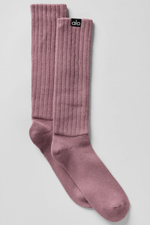 alo Women's Unisex Scrunch Sock - Smoky Quartz