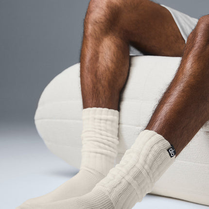 alo Women's Unisex Scrunch Sock - Bone