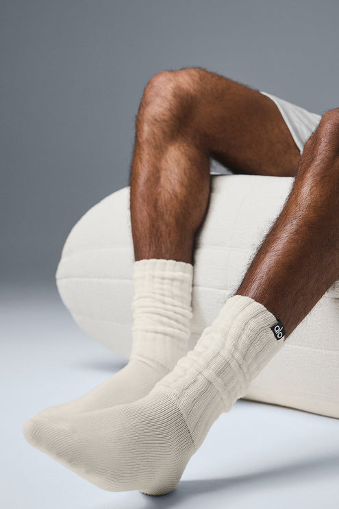 alo Women's Unisex Scrunch Sock - Bone