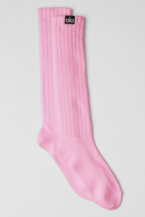 alo Women's Unisex Scrunch Sock - Sweet Pink