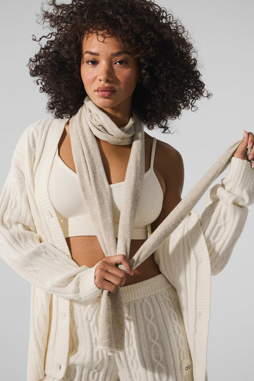 alo Men's Cashmere Light Frosted Scarf - Winter Latte/Ivory