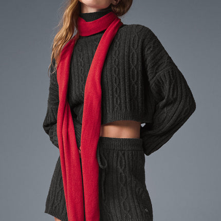 alo Men's Cashmere Light Frosted Scarf - Red Ribbon