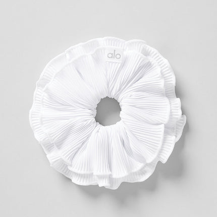 alo Women's Micro Plisse Oversize Scrunchie - White
