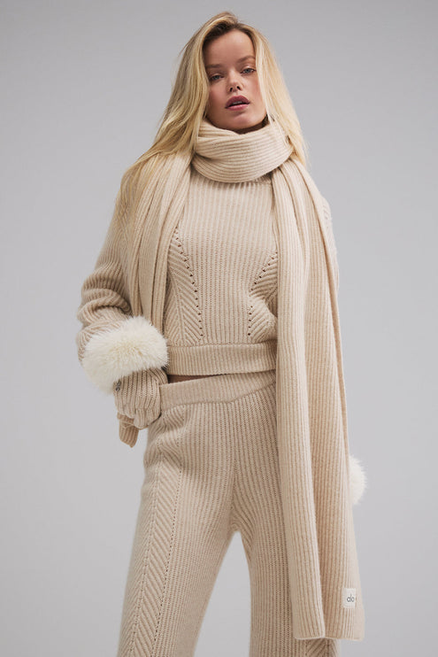 alo Women's Courchevel Cashmere Scarf - Birch Heather