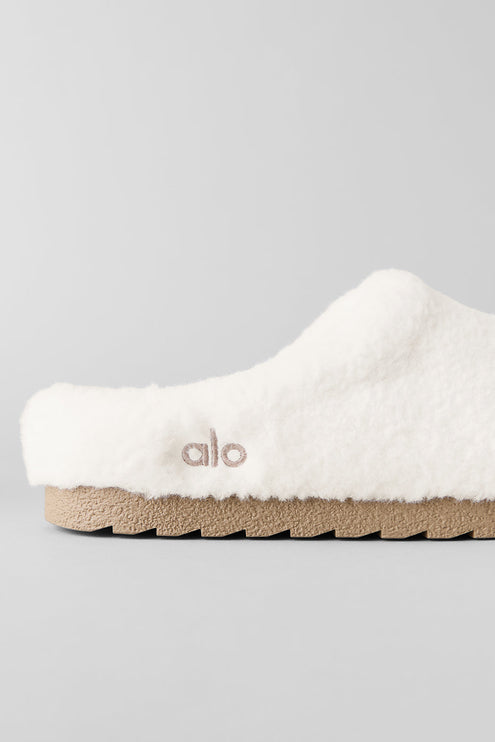 alo Women's Sherpa Recovery Slipper - Ivory
