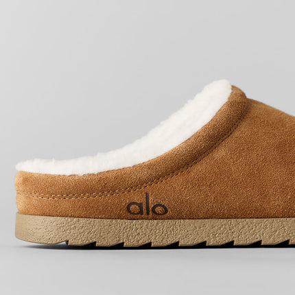 alo Men's Recovery Slipper - Saddle/Ivory