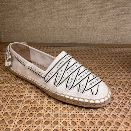 Tory Burch Ribbon Espadrille-Ivory