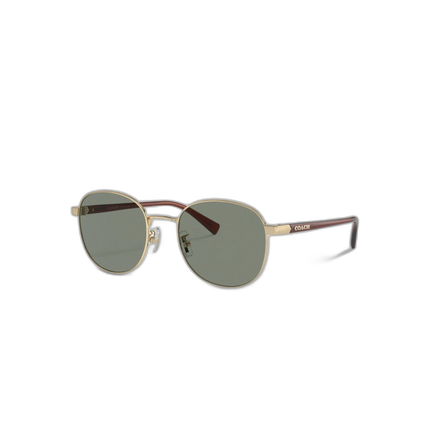 Coach Women's Metal Round Sunglasses Gold/Green