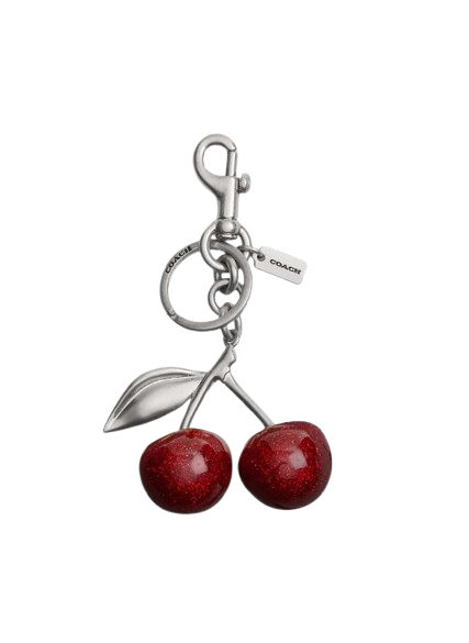Coach Women's Cherry Bag Charm Silver/Red Apple