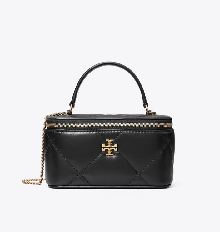 Tory Burch Kira diamond Quilt Vanity Case-Black