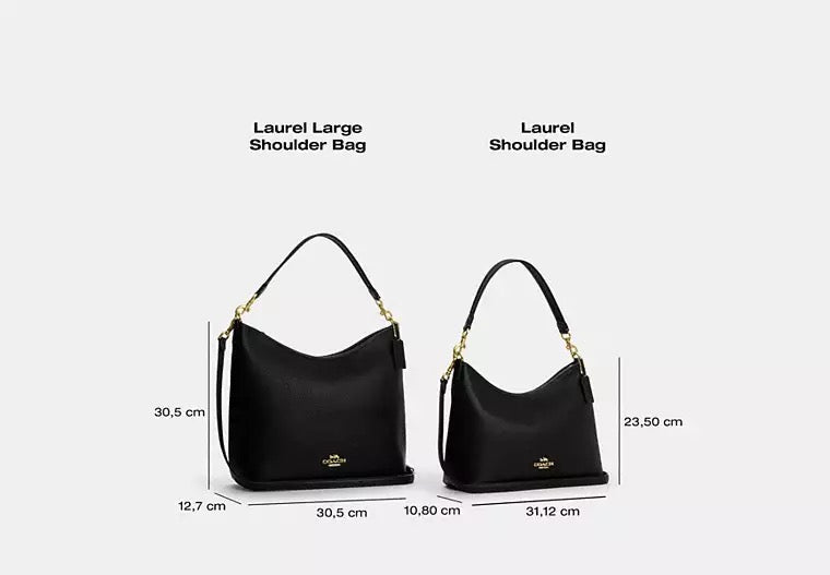 Coach Women's Laurel Large Shoulder Bag In Signature Canvas Gold/Walnut/Black