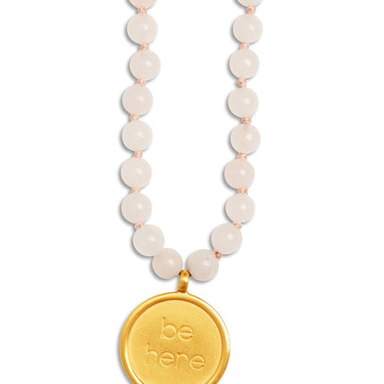 alo Women's Rose Quartz Mala Necklace