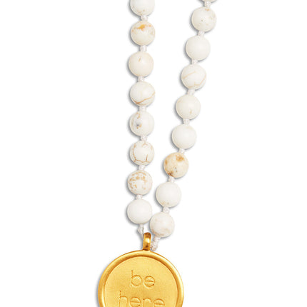 alo Men's White Turquoise Mala Necklace