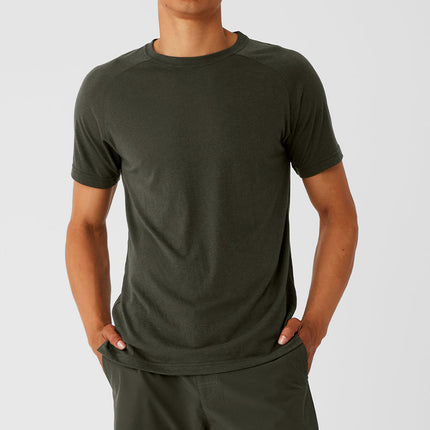 alo Men's Triumph Raglan Tee - Stealth Green