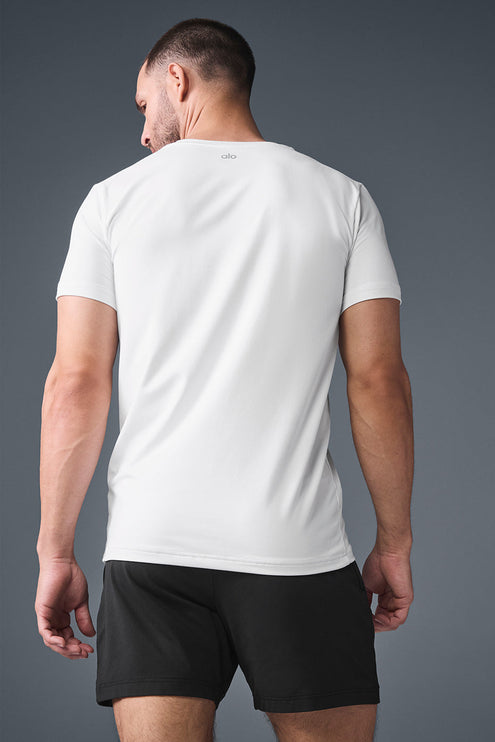 alo Men's Conquer Reform Crewneck Short Sleeve - White