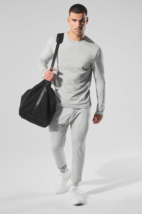 alo Men's Conquer Revitalize Pant - Athletic Heather Grey