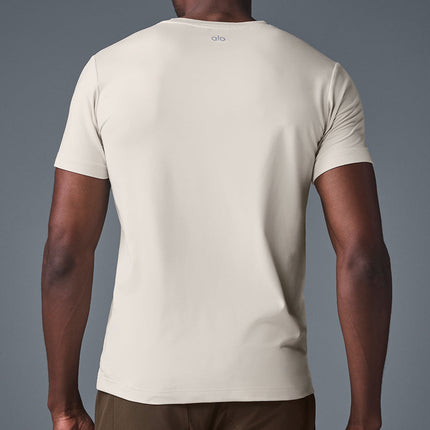 alo Men's Conquer Reform Crewneck Short Sleeve - Bone