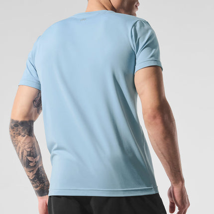 alo Men's Conquer Reform Crewneck Short Sleeve - Celestial Blue