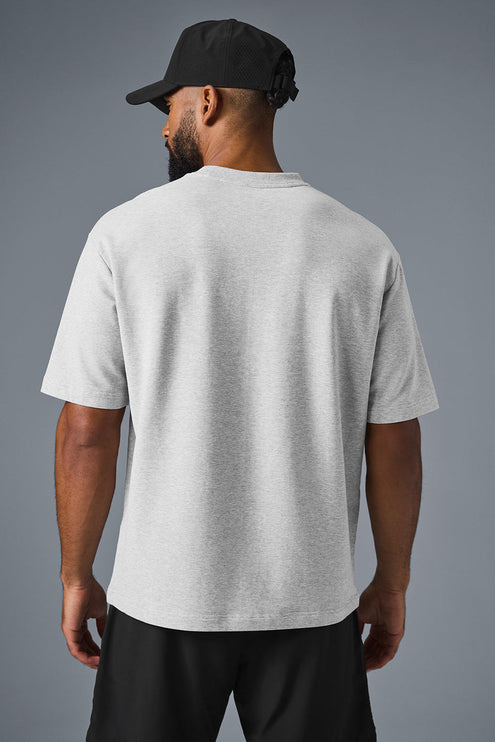 alo Men's Double Take Short Sleeve - Athletic Heather Grey