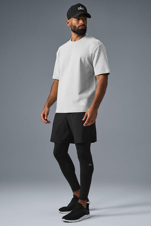 alo Men's Double Take Short Sleeve - Athletic Heather Grey