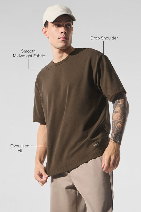 alo Men's Double Take Short Sleeve - Espresso