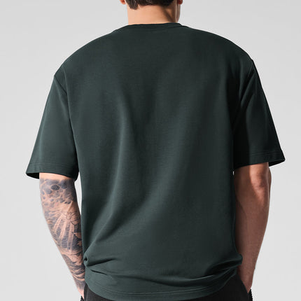 alo Men's Double Take Short Sleeve - Charcoal Green