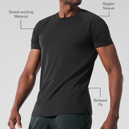 alo Men's Alo Vapor Crewneck Short Sleeve - Black