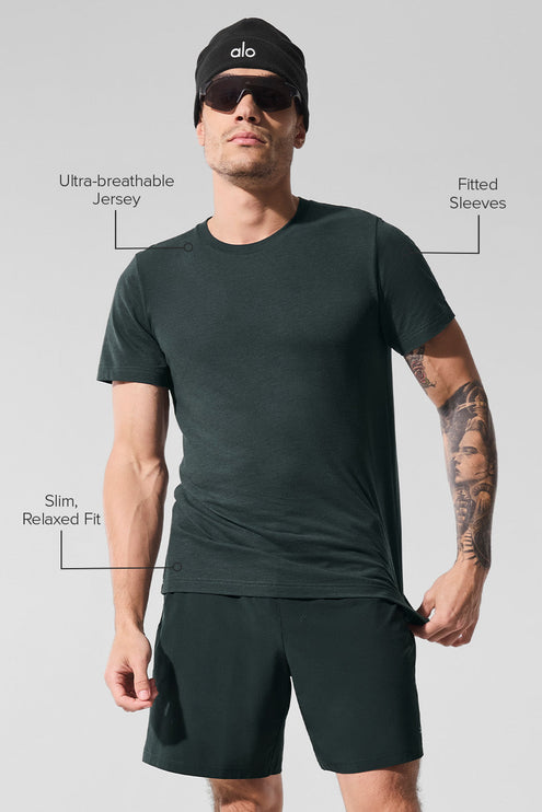 alo Men's Triumph Tee - Charcoal Green