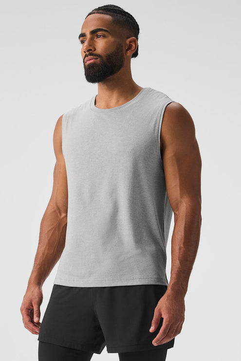 alo Men's The Triumph Muscle Tank - Athletic Heather Grey