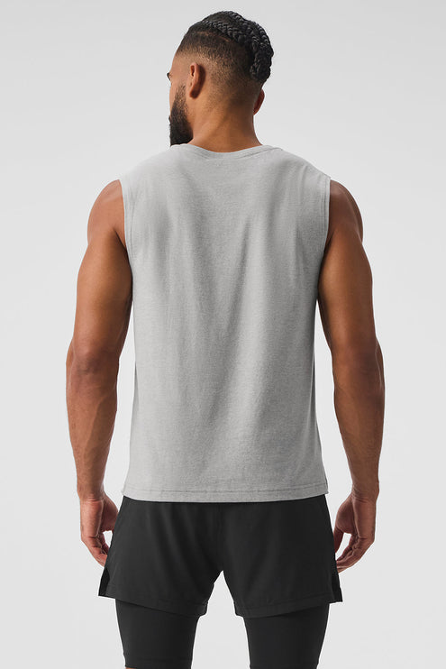 alo Men's The Triumph Muscle Tank - Athletic Heather Grey