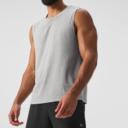 alo Men's The Triumph Muscle Tank - Athletic Heather Grey