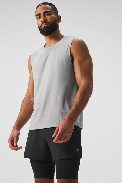 alo Men's The Triumph Muscle Tank - Athletic Heather Grey
