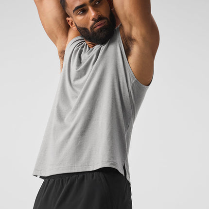 alo Men's The Triumph Muscle Tank - Athletic Heather Grey