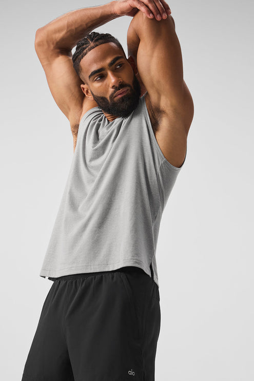 alo Men's The Triumph Muscle Tank - Athletic Heather Grey