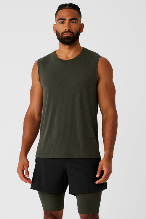 alo Men's The Triumph Muscle Tank - Stealth Green