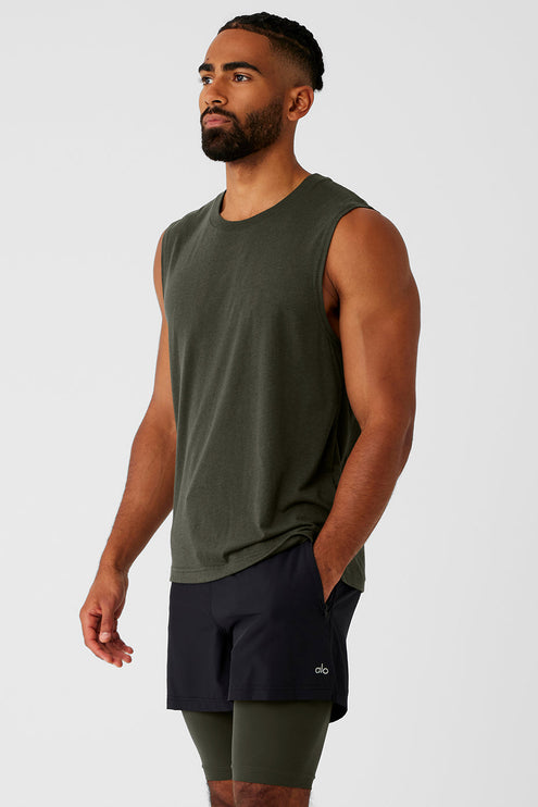 alo Men's The Triumph Muscle Tank - Stealth Green