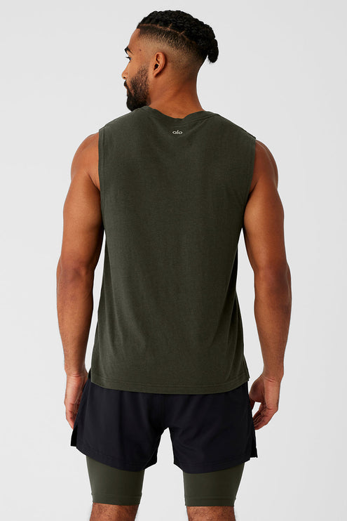 alo Men's The Triumph Muscle Tank - Stealth Green