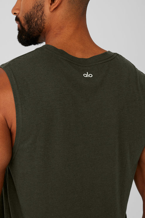 alo Men's The Triumph Muscle Tank - Stealth Green