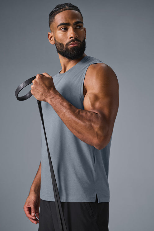 alo Men's The Triumph Muscle Tank - Steel Grey